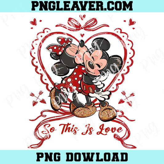 Coquette Bow Disney Mickey Minnie Love Kiss Png, Disney Couple Disneyland Png