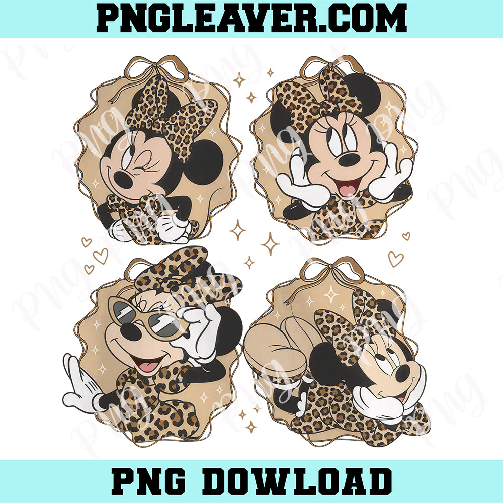 Vintage Safari Minnie Mouse Cute Png, Minnie Leopard Png, Disney Animal Kingdom Png
