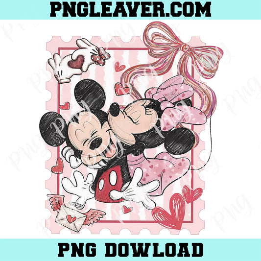 Bow Disney Mickey Minnie Retro Color Png, Disney Couple WDW Disneyland Png