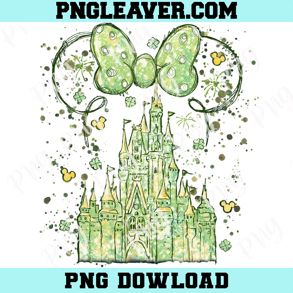 Disney Castle St. Patrick's Day Vitage Png, Disneyland Magic Kingdom Png