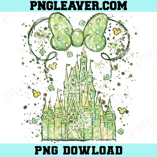 Disney Castle St. Patrick's Day Vitage Png, Disneyland Magic Kingdom Png