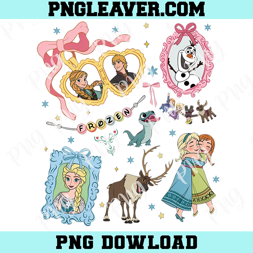 Elsa Anna and Olaf Heart Paint Splash PNG, Winter Love Design Png